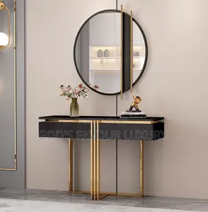 Tempered Glass Top Console Table and Mirror