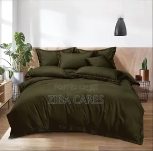 Quality Cotton Silky Duvet, Bedsheet, and Pillowcases Amry Green