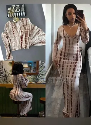 Deep v-Neck Neck Tye and Dye Dress Size S M L