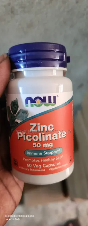 Now Zinc Picolinate 50mg, Supports Enzyme Functions, Immune -60caps