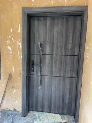 HDF Entrance Security Door With Metal Plate Embedded