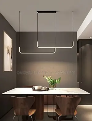 Duplex Staircase Lamp Long Chandelier Black Gold Modern Minimalist