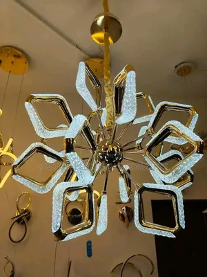 Modern Crystal Lustre Ceiling Chandelier Gold Irregular Ring Pendan