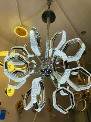 Modern Crystal Lustre Ceiling Chandelier Gold Irregular Ring Pendant