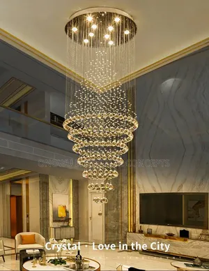 European Style, Duplex Building, Crystal, Simple, Large Chandelier