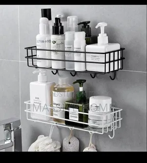 White and Black Bathrooms Shelf