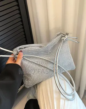 Silver Crystal Mesh Bag