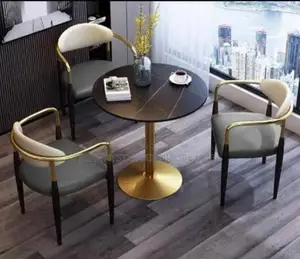 Vip Restaurant Gold Chairs With Table