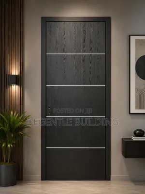 Modern HDF Wooden Interior Door – Black Oak Finish