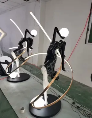 Abstract Sculpture 3-Color Light Led Floor Lamp With Dance Goddess