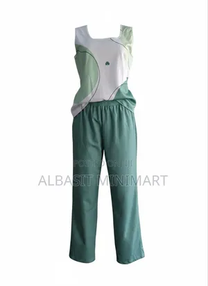 Ladies 2-Piece Sleeveless Top Paired With Straight-Leg Trousers.