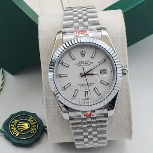 Original Rolex Date-Just White Dial Chain Watch Available in Store