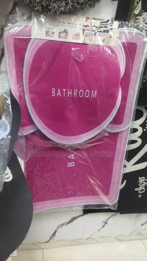 4-Piece Pink Bathroom Mat Set