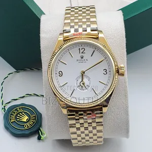 Original Rolex Geneve Rose Gold Tone Chain Watch Available in Store