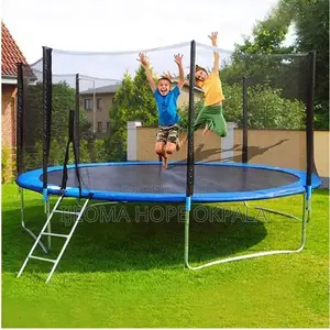 16feet Trampoline With Enclosure Safety Net Jumping Pad Kids Adults