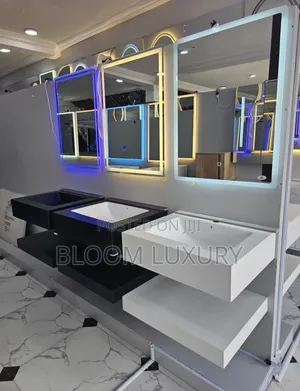 Marble Wall Hung Cabinet With Led Mirror