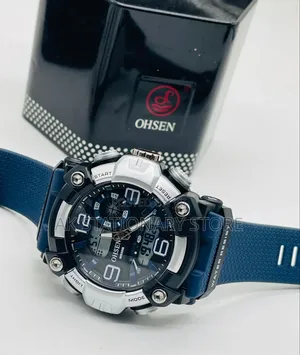 *` Ohsen Ad2503 [ Waterproof ] Double Time Sport Wristwatch` *