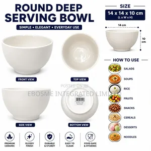 Round Dish Serving Bowl