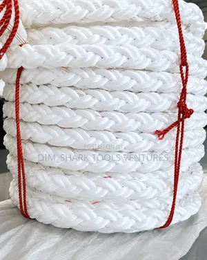 75mmx200mm(3"Inch)Heavy-Duty White 8-Strand Polypropylene Mooring Rope