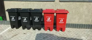 Black and Red Waste Bin Bucket