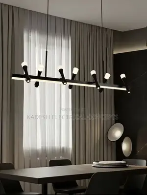 Modern Black Ring Cob Led Acrylic Chandelier Creative Ceiling Pendant