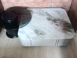 New Turkish Marble Top Centre Table Set With 2 Side Drawers.