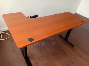 L Shape Adjustable Table 1.6meter Brown