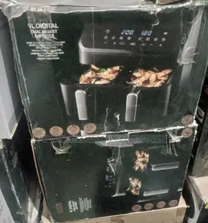 George Home Black Dual Basket 9l Digital Air Fryer