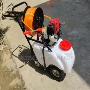 50l Power Sprayer With 4-Stroke Engine High-Pressure Hose Reel Trolley