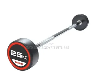 Brand New 25kg Rubber Head Barbell Straight Curl