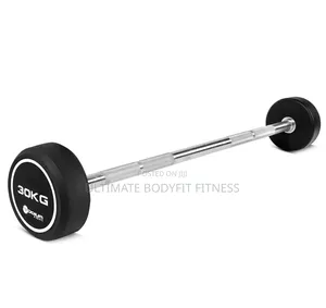 Brand New 30kg Rubber Head Barbell Straight Curl