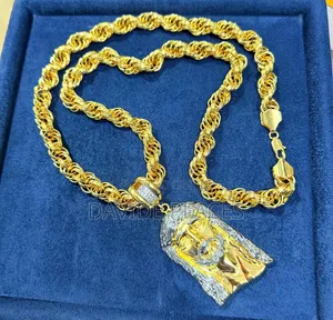 Gold Replica, Italian Steel Necklace and Pendant, Available in Differe