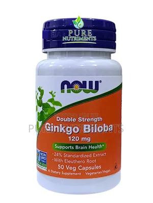 Now Gingko Biloba D/S 120mg - 60 Veggie Caps for Blood Flow Brain