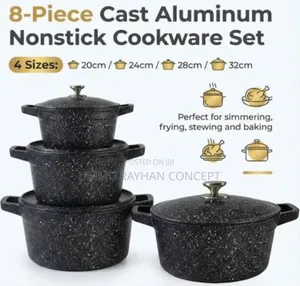 8pcs Cast Aluminium Non-Stick Cookware Set
