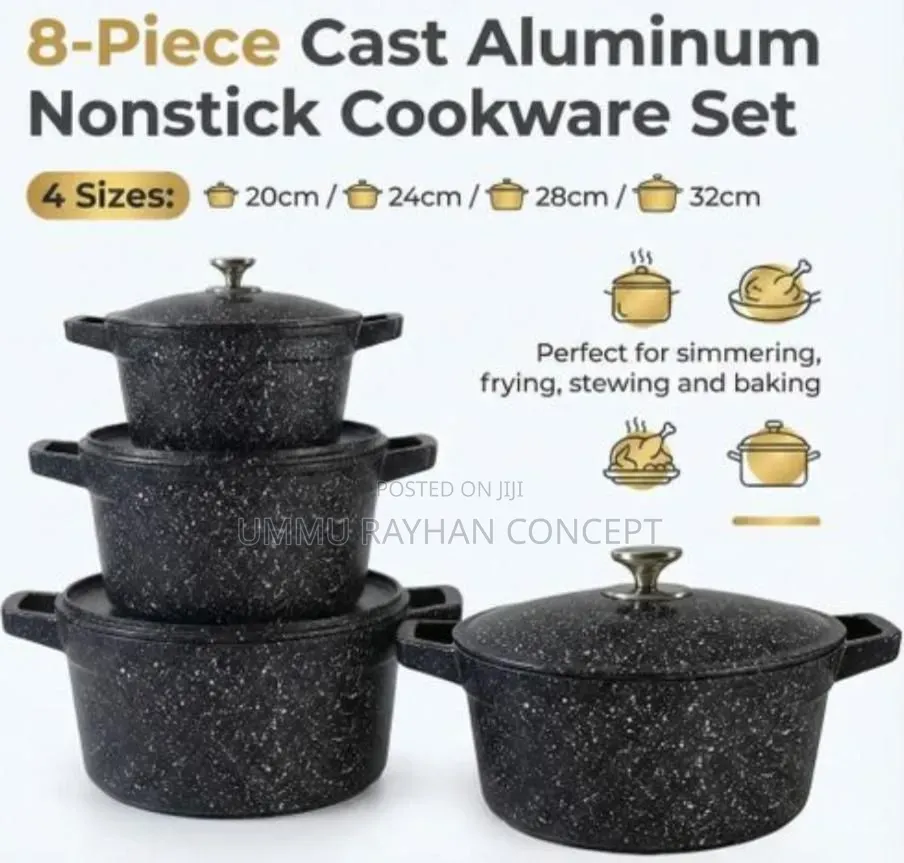8pcs Cast Aluminium Non-Stick Cookware Set