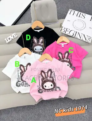 Girls' Premium "Lucky Bunny" Casual Graphic Tees