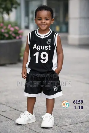Kids' Premium "Agust 19" Athletic Basketball Jersey Shorts Set