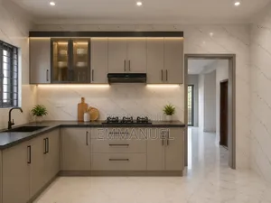 Modern Luxury Kitchen Cabinet Design With Marble Finish Led Lighting