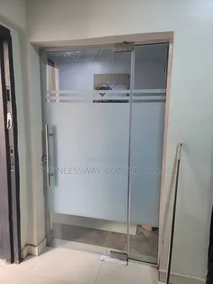 Office Swing Door With Borderline Sticker