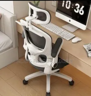 Quality High Back Swivel Office Chair - White Black