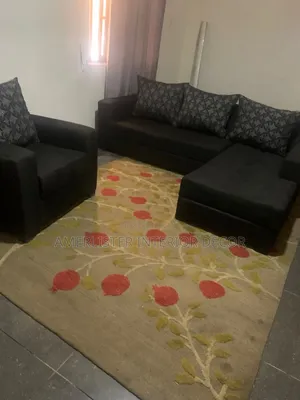 Black 7-Seater L Shape Sofa Chair