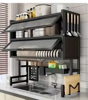 Countertop Double Layer Dish Rack - 80cm