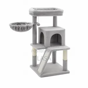 Large Cat Tree Tower With Hammock, Cave .