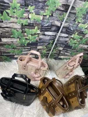 Pink/ Coffee Brown/ Black Stylish Bag