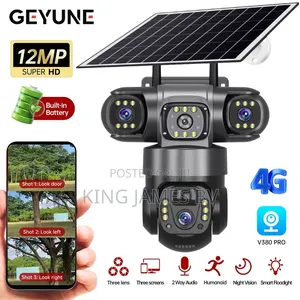 Smart Outdoor Protection With 3 Lens Solar Camera