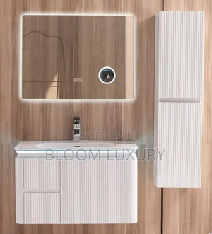 White Single Cabinet With Led Magnify Mirror