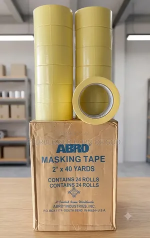 1x40 Yards, Carton Of Abro Masking Tape, 36 Pieces, For All Surfaces