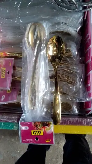Gold Plated Stainless Steel Spoon - 12pcs (Only Spoons)