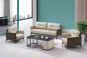 Quality Imported Set of 5 Seater Leather Sofa With Table.