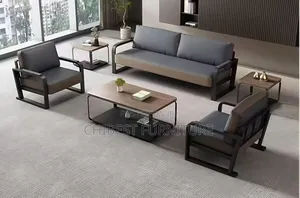 Imported 5 Seaters Leather Sofa With Its Table.
